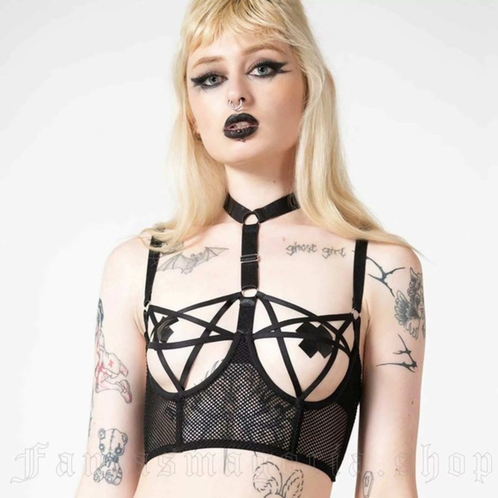 Killstar Casting lingerie black bra size small